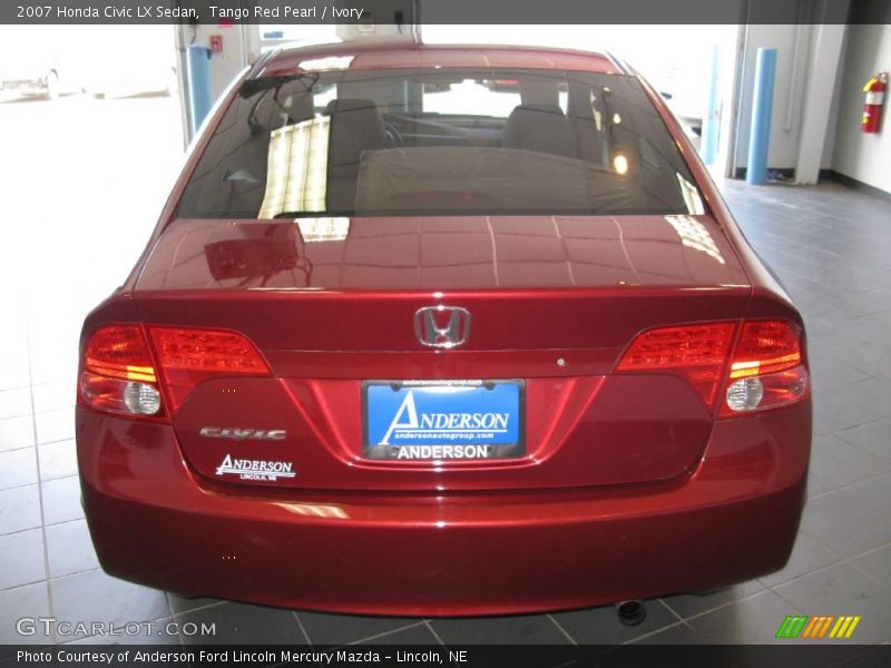 Tango Red Pearl / Ivory 2007 Honda Civic LX Sedan
