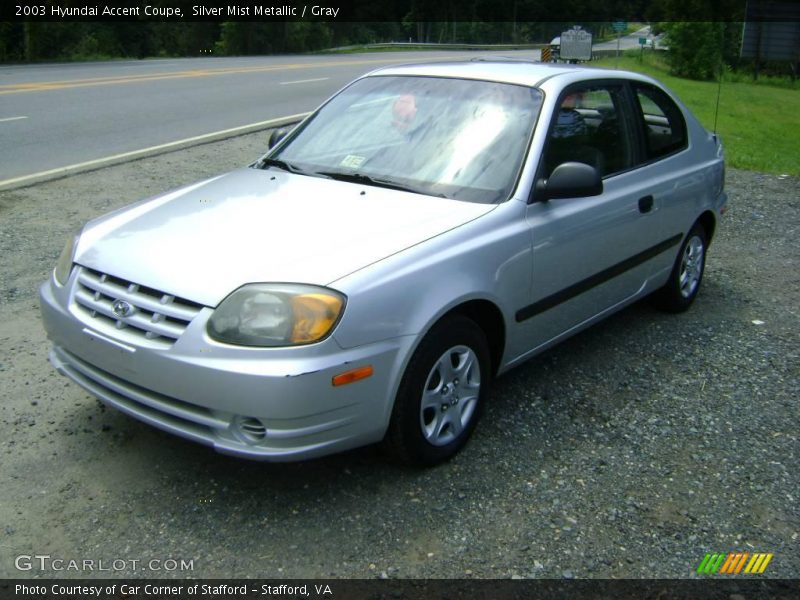 Silver Mist Metallic / Gray 2003 Hyundai Accent Coupe