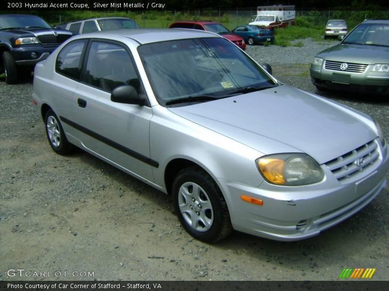 Silver Mist Metallic / Gray 2003 Hyundai Accent Coupe