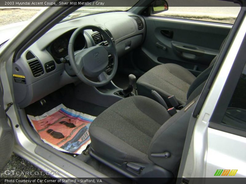 Silver Mist Metallic / Gray 2003 Hyundai Accent Coupe