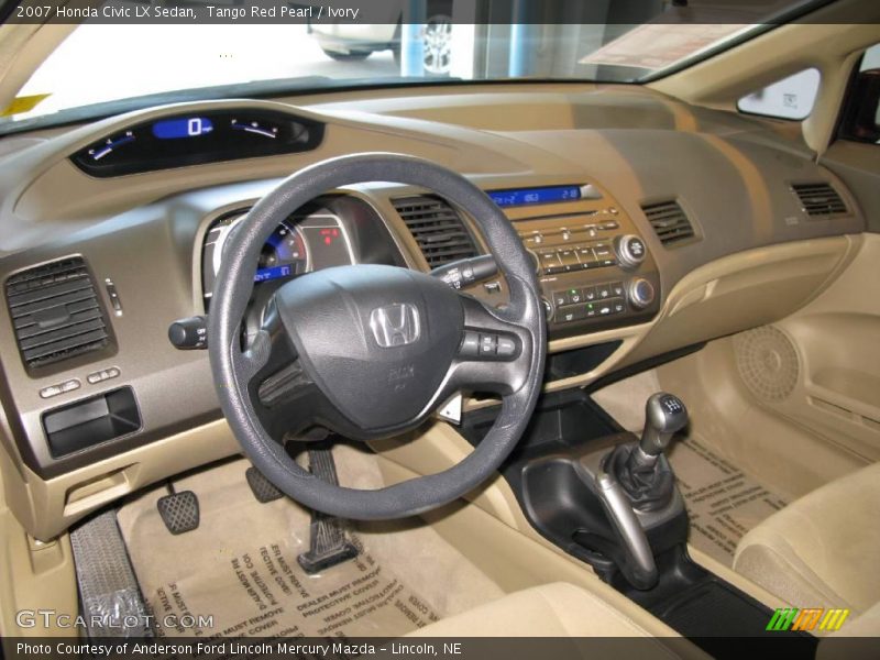 Tango Red Pearl / Ivory 2007 Honda Civic LX Sedan