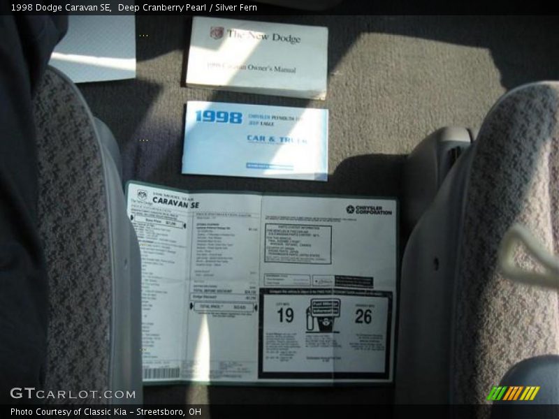 Deep Cranberry Pearl / Silver Fern 1998 Dodge Caravan SE