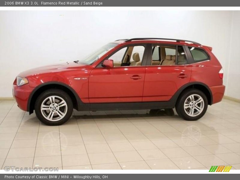 Flamenco Red Metallic / Sand Beige 2006 BMW X3 3.0i
