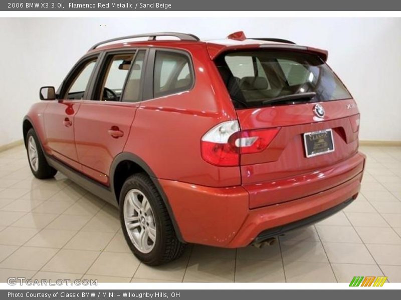 Flamenco Red Metallic / Sand Beige 2006 BMW X3 3.0i