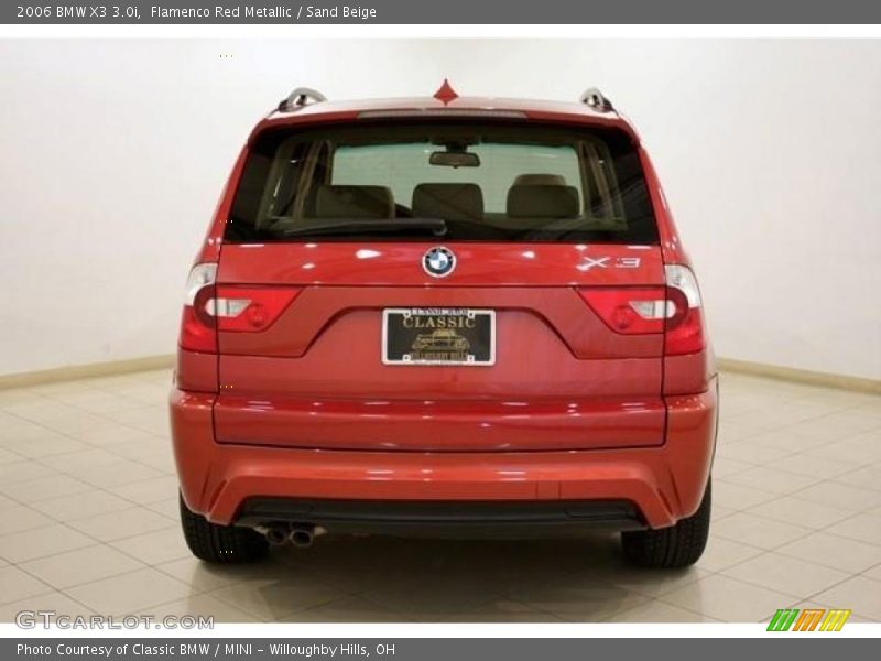 Flamenco Red Metallic / Sand Beige 2006 BMW X3 3.0i