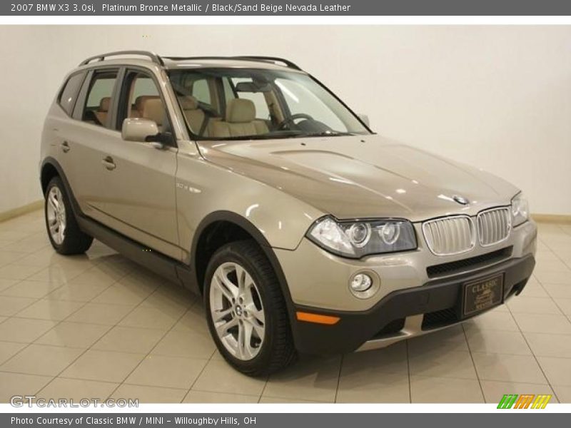 Platinum Bronze Metallic / Black/Sand Beige Nevada Leather 2007 BMW X3 3.0si