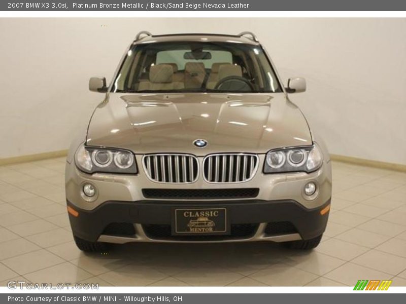 Platinum Bronze Metallic / Black/Sand Beige Nevada Leather 2007 BMW X3 3.0si