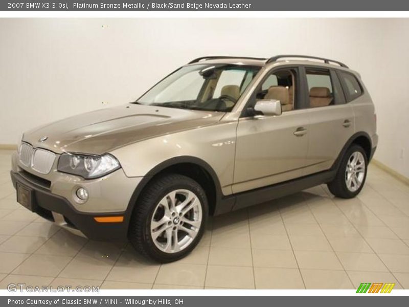 Platinum Bronze Metallic / Black/Sand Beige Nevada Leather 2007 BMW X3 3.0si
