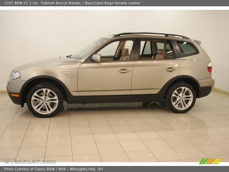 Platinum Bronze Metallic / Black/Sand Beige Nevada Leather 2007 BMW X3 3.0si