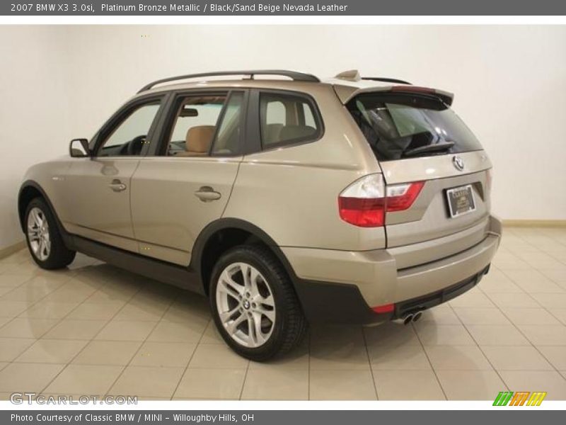 Platinum Bronze Metallic / Black/Sand Beige Nevada Leather 2007 BMW X3 3.0si