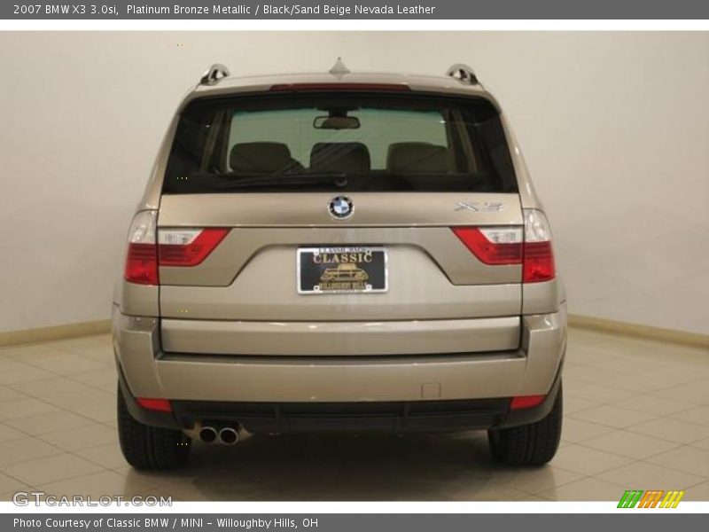 Platinum Bronze Metallic / Black/Sand Beige Nevada Leather 2007 BMW X3 3.0si