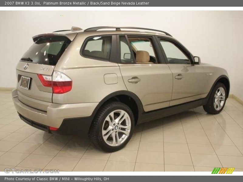 Platinum Bronze Metallic / Black/Sand Beige Nevada Leather 2007 BMW X3 3.0si