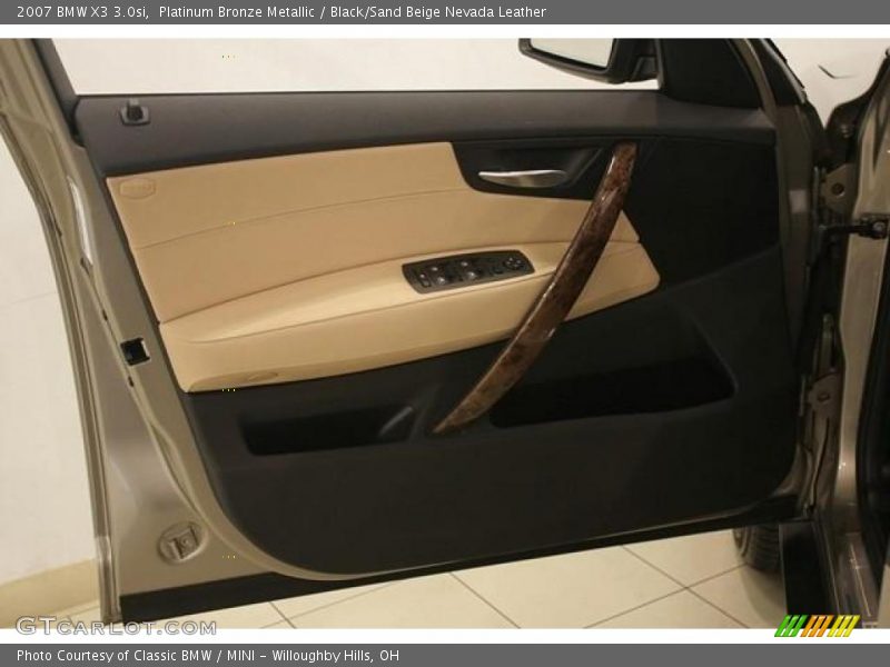Platinum Bronze Metallic / Black/Sand Beige Nevada Leather 2007 BMW X3 3.0si