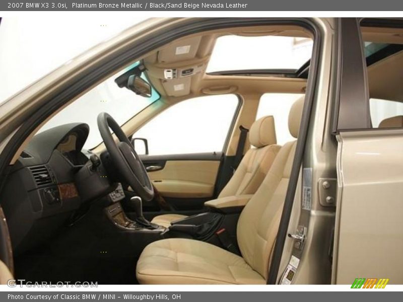 Platinum Bronze Metallic / Black/Sand Beige Nevada Leather 2007 BMW X3 3.0si