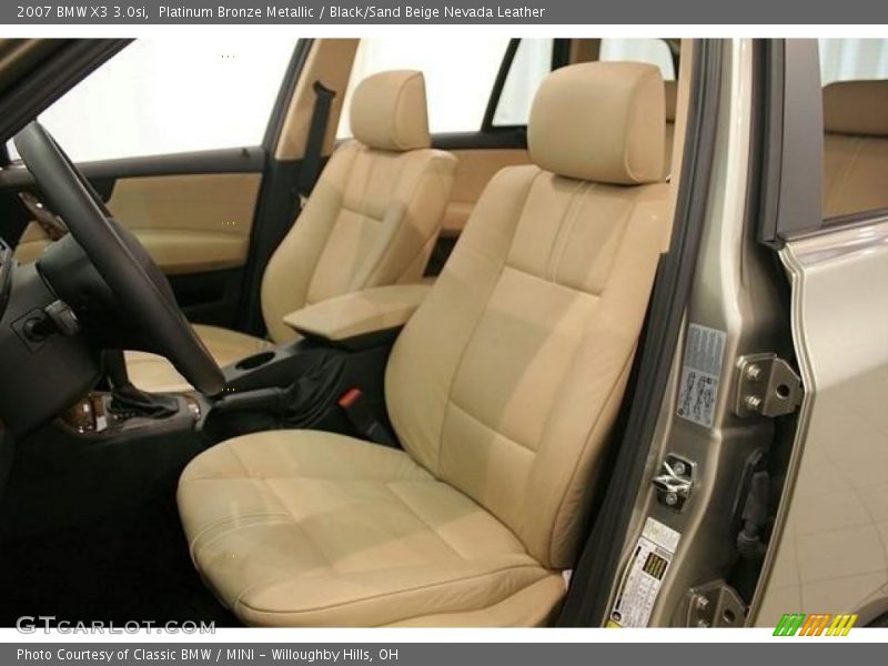 Platinum Bronze Metallic / Black/Sand Beige Nevada Leather 2007 BMW X3 3.0si