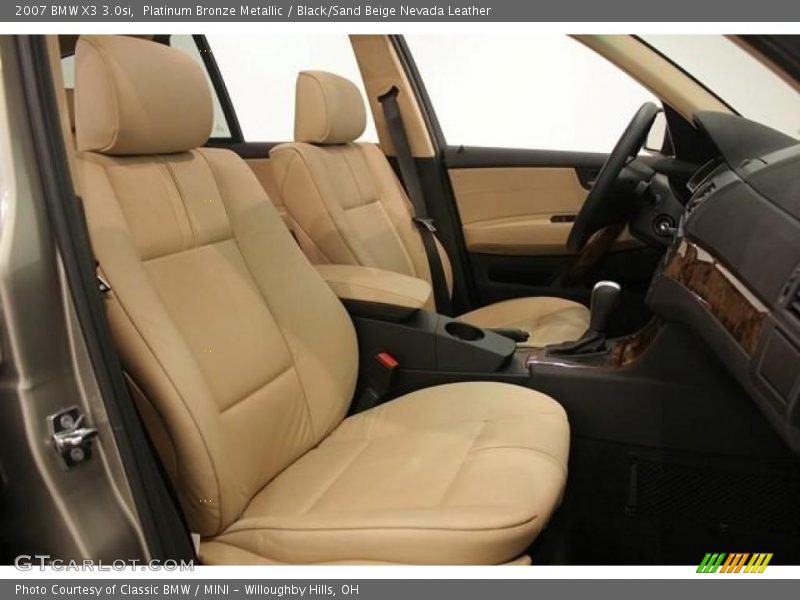 Platinum Bronze Metallic / Black/Sand Beige Nevada Leather 2007 BMW X3 3.0si