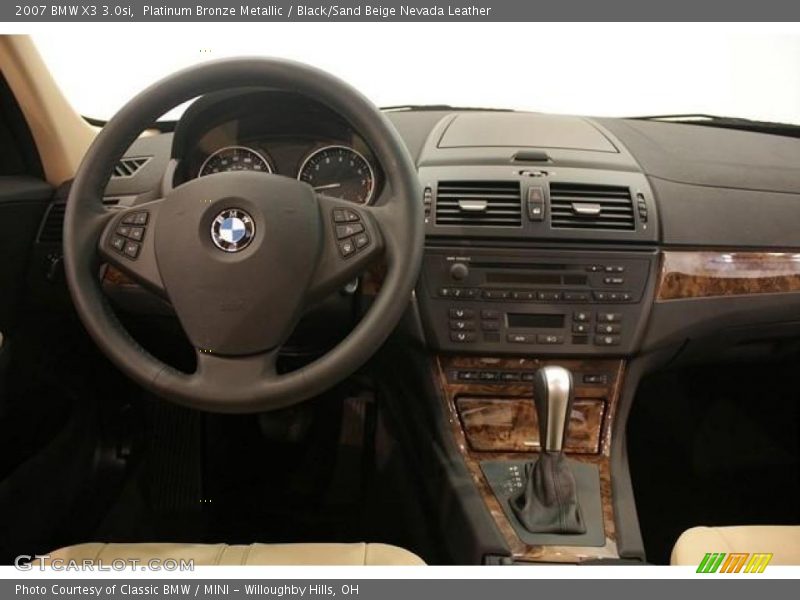 Platinum Bronze Metallic / Black/Sand Beige Nevada Leather 2007 BMW X3 3.0si