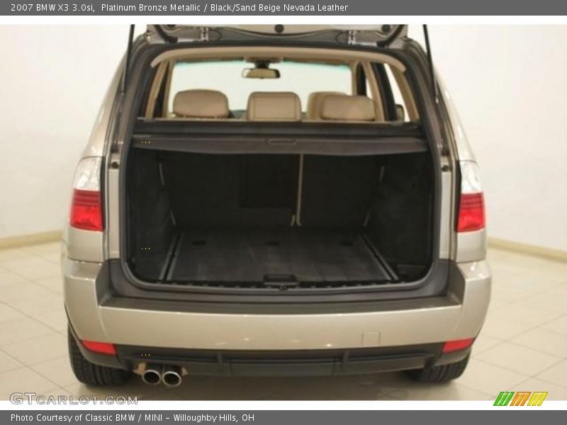 Platinum Bronze Metallic / Black/Sand Beige Nevada Leather 2007 BMW X3 3.0si