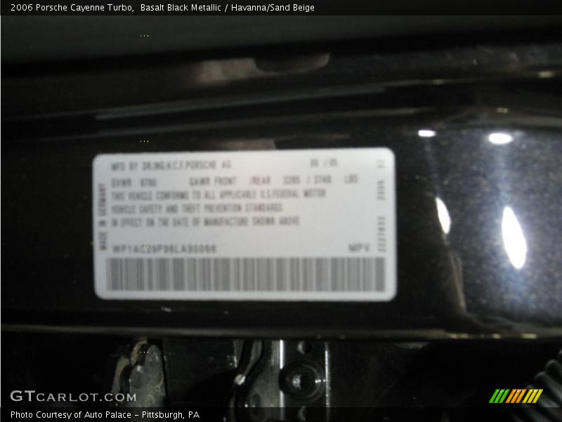 Basalt Black Metallic / Havanna/Sand Beige 2006 Porsche Cayenne Turbo