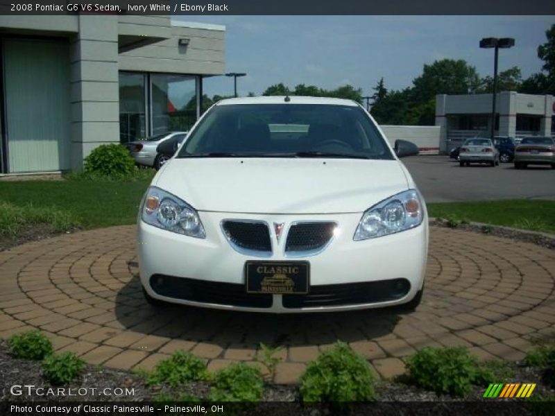 Ivory White / Ebony Black 2008 Pontiac G6 V6 Sedan