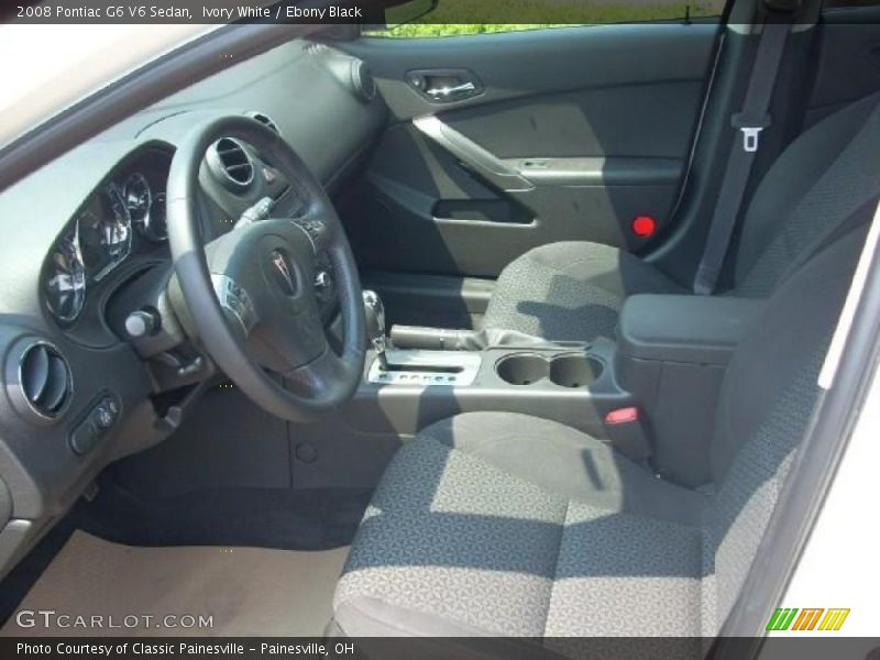 Ivory White / Ebony Black 2008 Pontiac G6 V6 Sedan