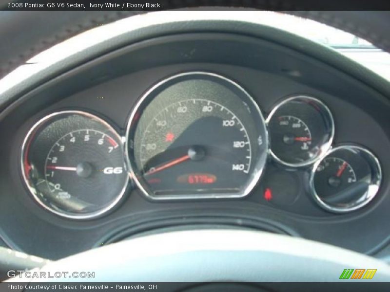 Ivory White / Ebony Black 2008 Pontiac G6 V6 Sedan