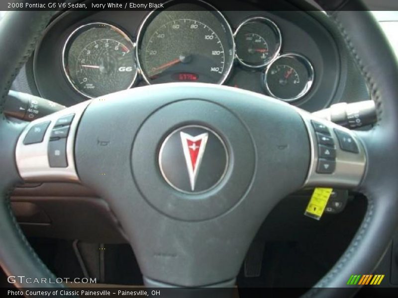 Ivory White / Ebony Black 2008 Pontiac G6 V6 Sedan