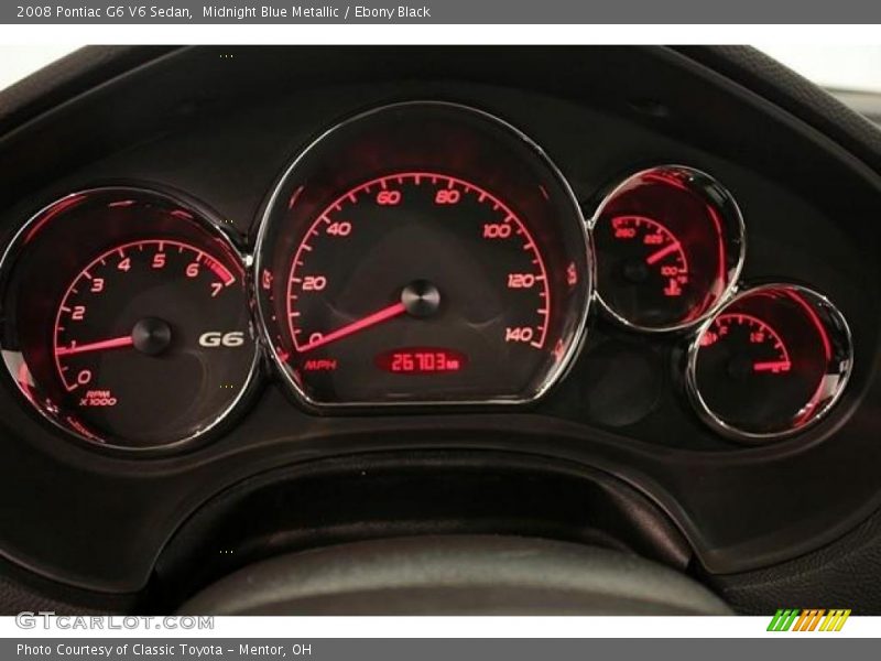 Midnight Blue Metallic / Ebony Black 2008 Pontiac G6 V6 Sedan