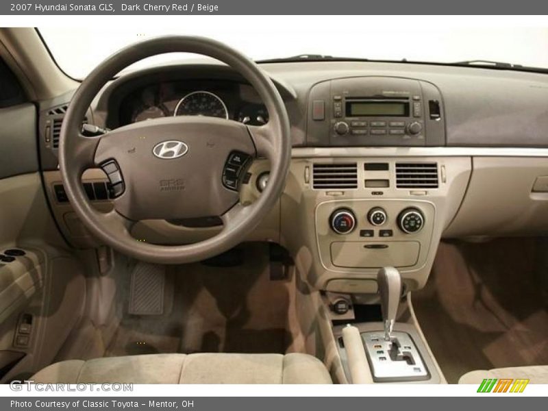 Dark Cherry Red / Beige 2007 Hyundai Sonata GLS
