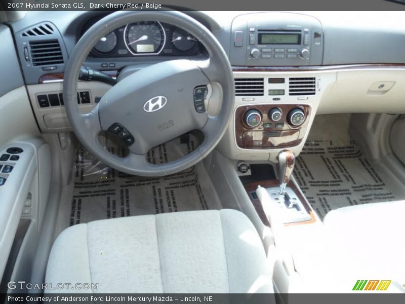 Dark Cherry Red / Beige 2007 Hyundai Sonata GLS