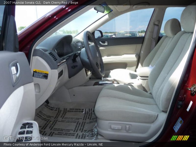 Dark Cherry Red / Beige 2007 Hyundai Sonata GLS
