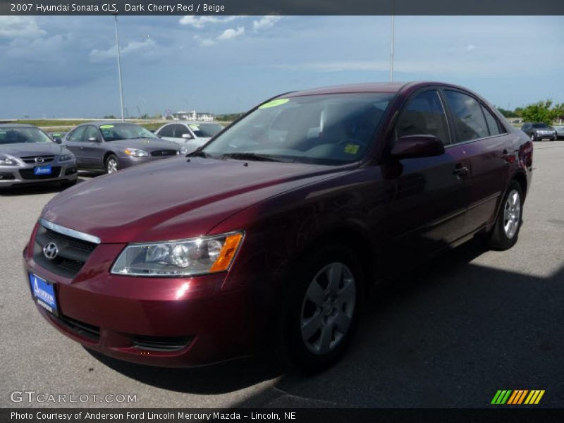 Dark Cherry Red / Beige 2007 Hyundai Sonata GLS