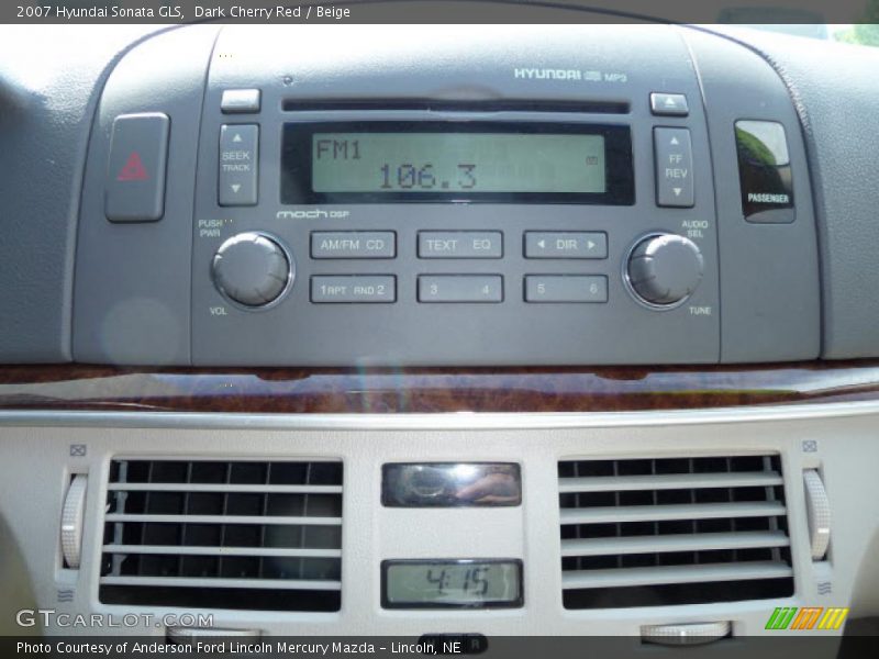 Dark Cherry Red / Beige 2007 Hyundai Sonata GLS