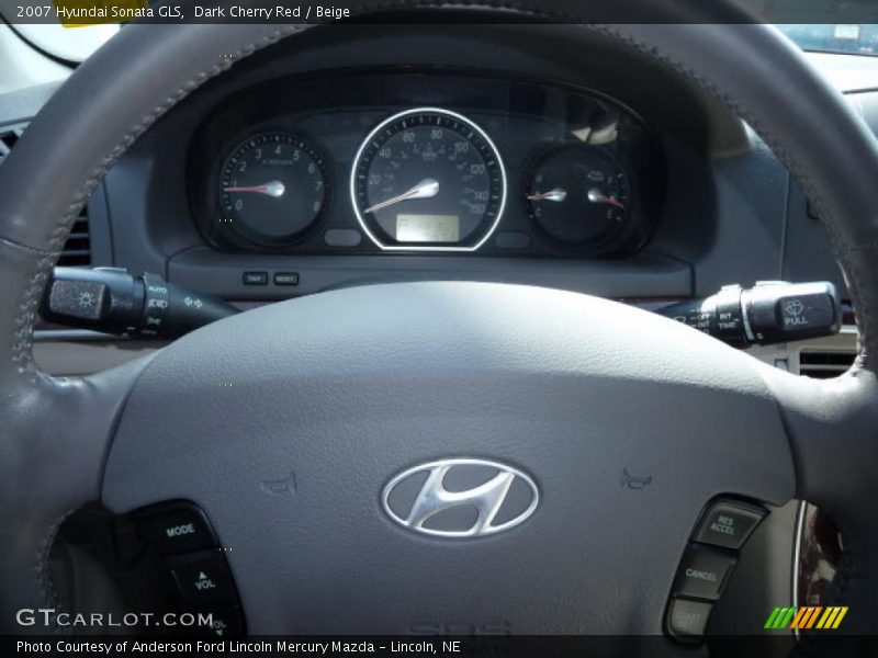 Dark Cherry Red / Beige 2007 Hyundai Sonata GLS
