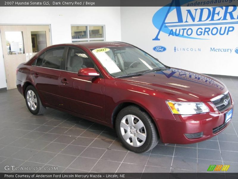 Dark Cherry Red / Beige 2007 Hyundai Sonata GLS