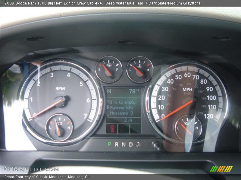 Deep Water Blue Pearl / Dark Slate/Medium Graystone 2009 Dodge Ram 1500 Big Horn Edition Crew Cab 4x4