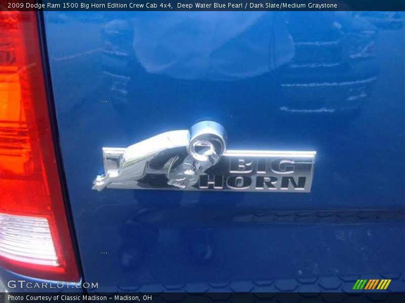 Deep Water Blue Pearl / Dark Slate/Medium Graystone 2009 Dodge Ram 1500 Big Horn Edition Crew Cab 4x4