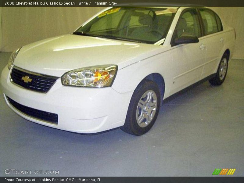 White / Titanium Gray 2008 Chevrolet Malibu Classic LS Sedan