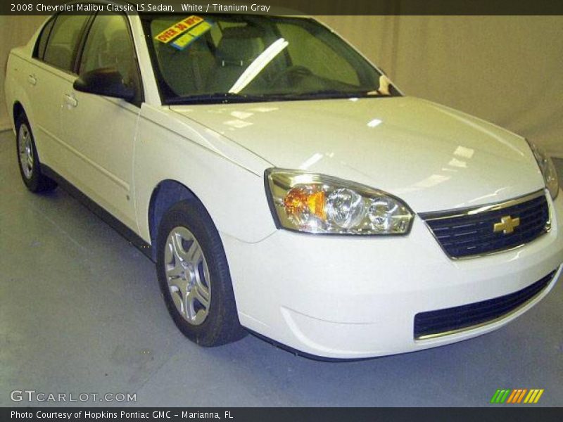 White / Titanium Gray 2008 Chevrolet Malibu Classic LS Sedan