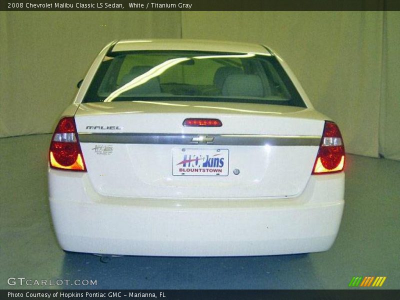 White / Titanium Gray 2008 Chevrolet Malibu Classic LS Sedan