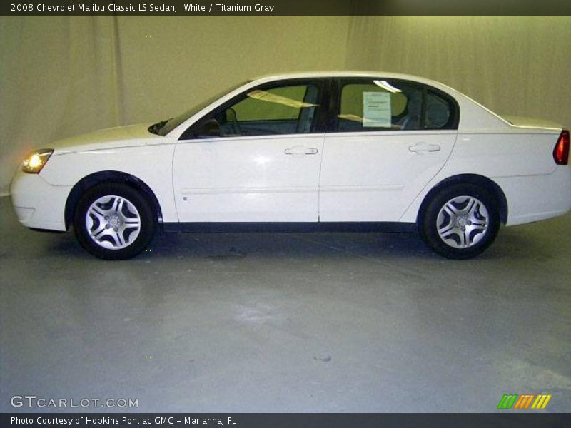 White / Titanium Gray 2008 Chevrolet Malibu Classic LS Sedan