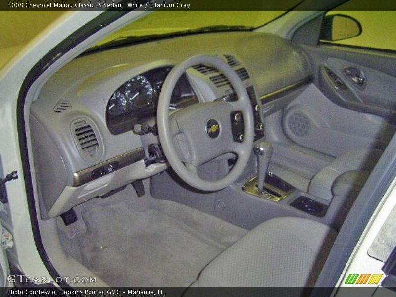 White / Titanium Gray 2008 Chevrolet Malibu Classic LS Sedan
