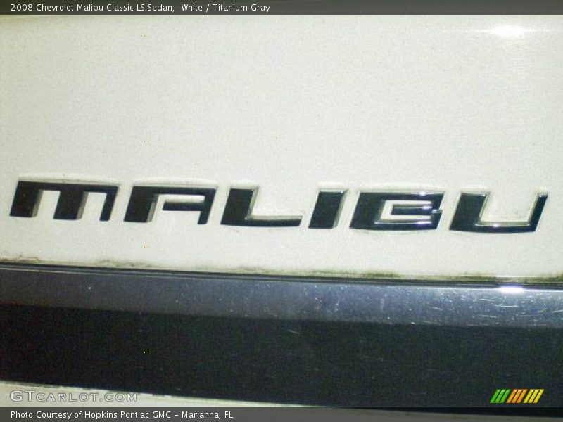 White / Titanium Gray 2008 Chevrolet Malibu Classic LS Sedan