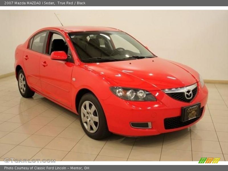 True Red / Black 2007 Mazda MAZDA3 i Sedan