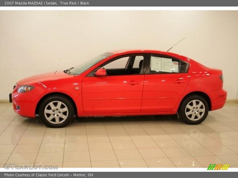 True Red / Black 2007 Mazda MAZDA3 i Sedan