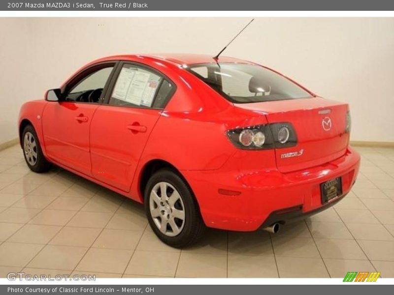 True Red / Black 2007 Mazda MAZDA3 i Sedan