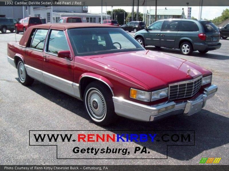 Red Pearl / Red 1992 Cadillac DeVille Sedan