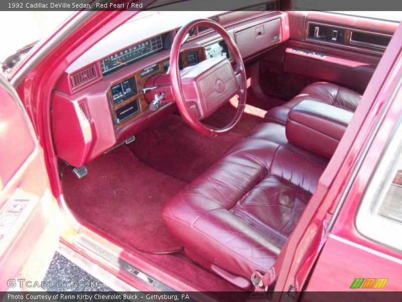 Red Pearl / Red 1992 Cadillac DeVille Sedan