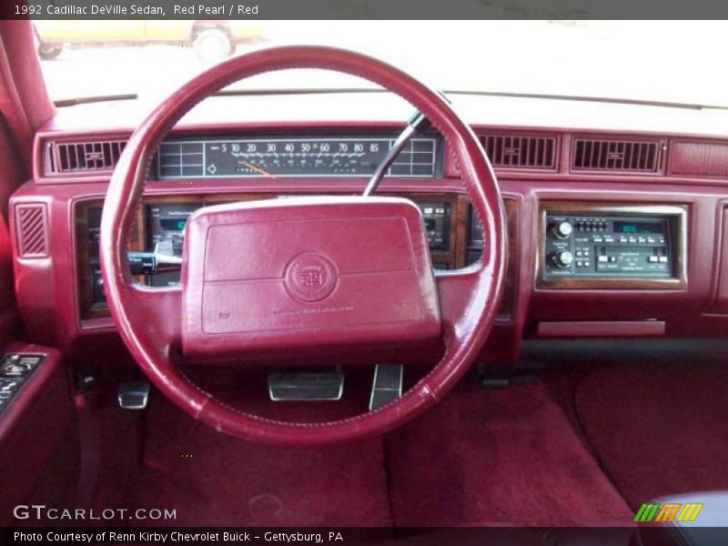 Red Pearl / Red 1992 Cadillac DeVille Sedan