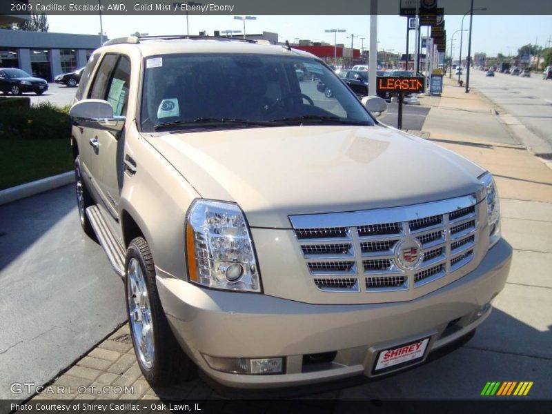 Gold Mist / Ebony/Ebony 2009 Cadillac Escalade AWD
